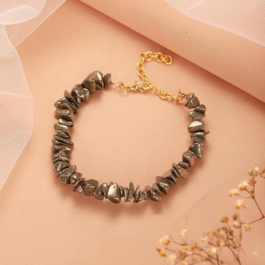 Pyrite Stone Splash Bracelet